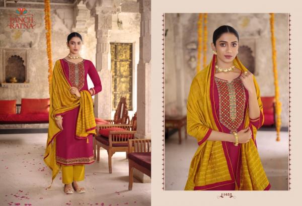 Panch Ratna Mehandi Designer Silk Ethnic Wear Salwar